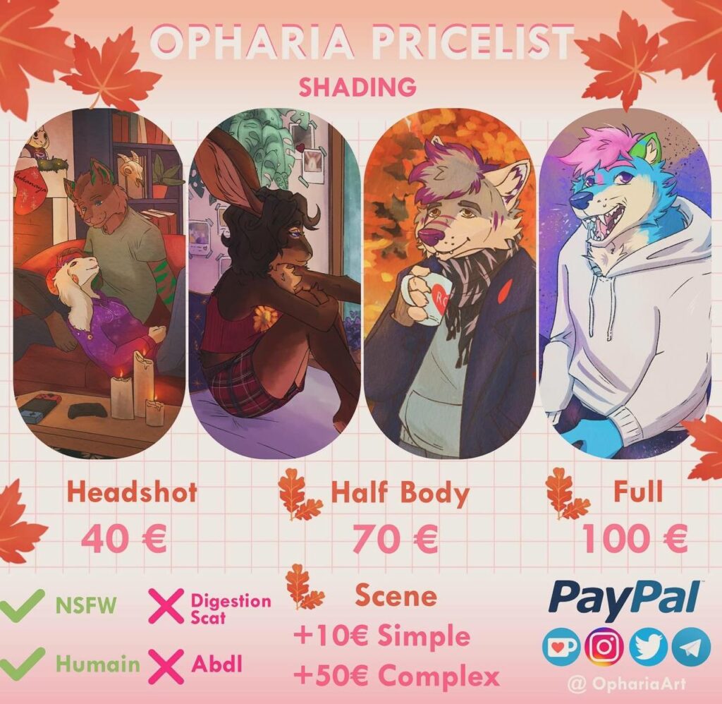 pricelist shading opharia